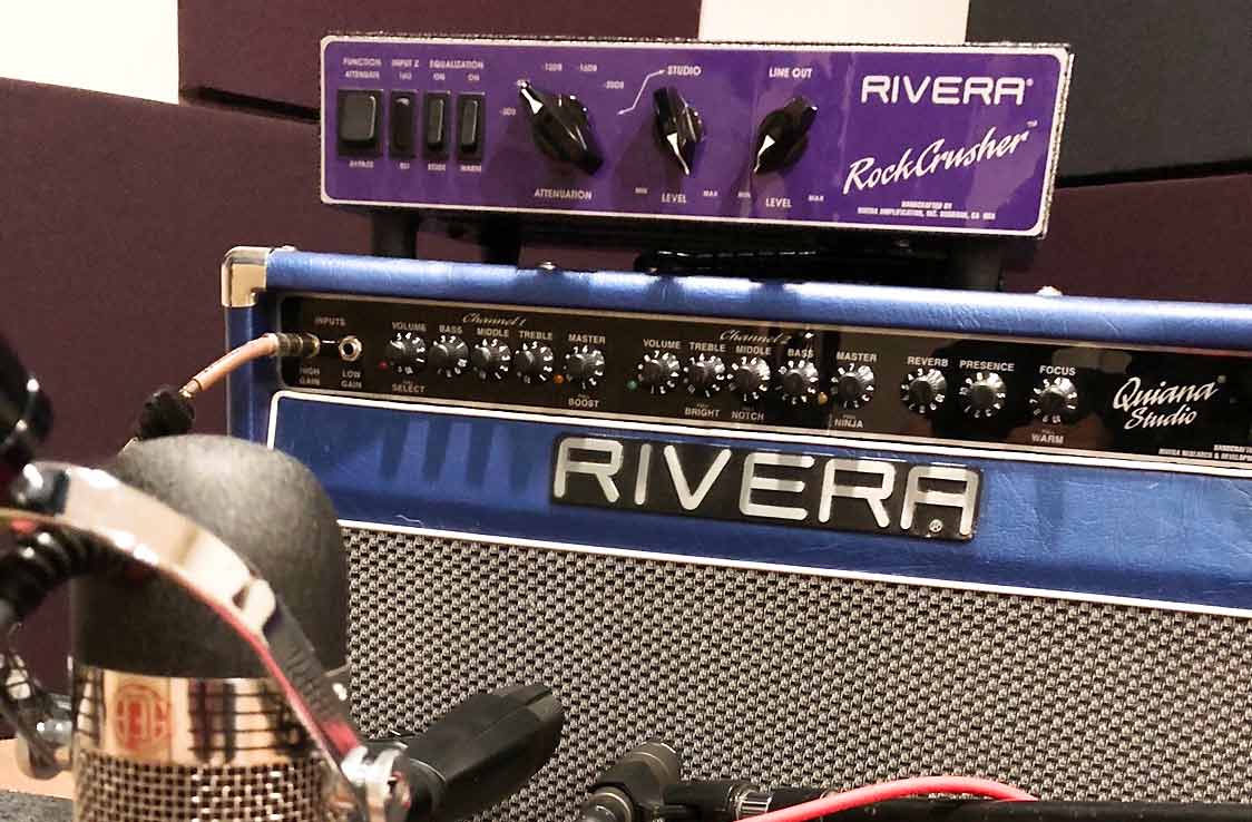 Our Rivera Quiana guitar amp with our AEA R84 ribbon microphone.